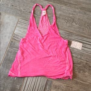 NWT We The Free Free People bright pink racer tank